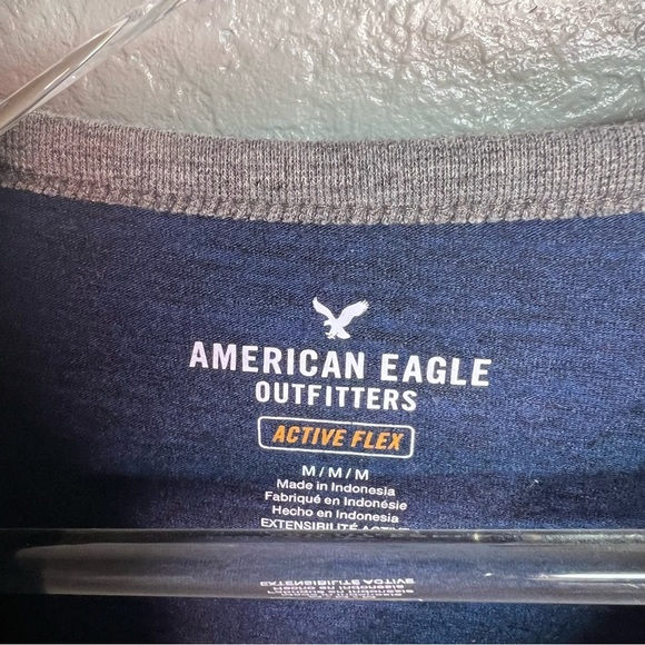 American Eagle Outfitters Active Flex Men’s Top Navy Blue and Gray - Picture 7 of 7
